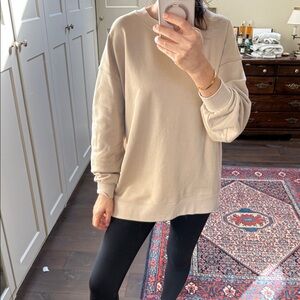 Lululemon Athletica Tan colored Perfectly Oversized Crew